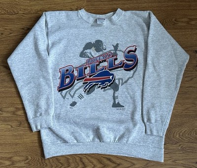Vintage 90s 1995 Buffalo Bills Shadow Sweatshirt Gray Large Mafia 