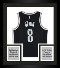 Framed Egor Demin Nets Signed Nike Black Icon Swingman Jersey w/25 #8 Pick Insc