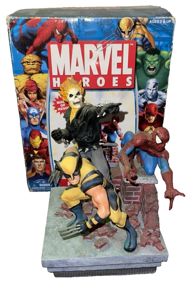 NUEVO** MARVEL HEROES~PISAPAPELES RESINA 8"~WOLVERINE~SPIDERMAN~GHOST RIDER~ROOFTOP Foto 2 de 4