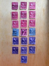 Lot 19 Timbres USA Série Présidentielle 1938 Prexies Oblitérés Doublons