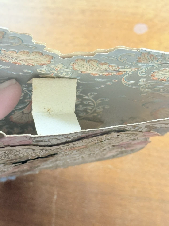 Antique Victorian Valentine Paper Lace Sweetheart Pop Up Embossed Card 8" x 8" - Image 3 of 4