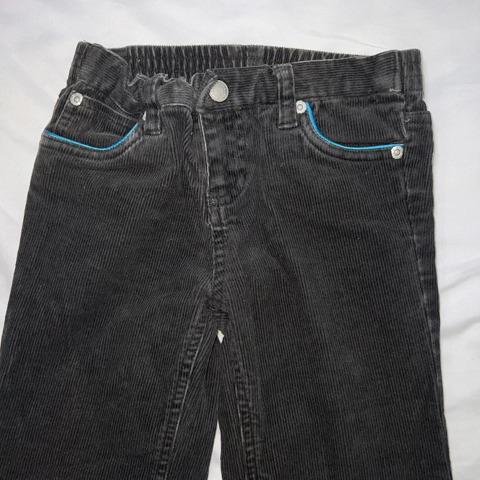 Ralph Lauren Pants Girl Size 6X Black Corduroy Cotton Stretch Elastic Waist Fade - Image 2 of 4