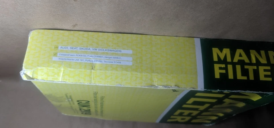 CUK 2939 Mann-Filter  Cabin Filter for select Audi/Volkswagen models - Image 3 of 4