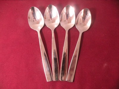 Set Of 4 YAMAZAKI BELGROVE Glossy Stainless Flatware Teaspoons 6 1/2''