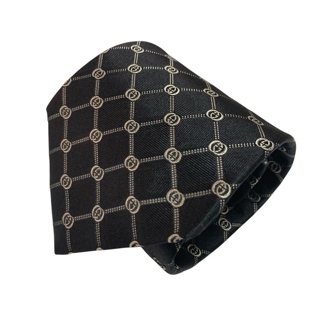 GUCCI Tie black GG pattern interlocking - image 14
