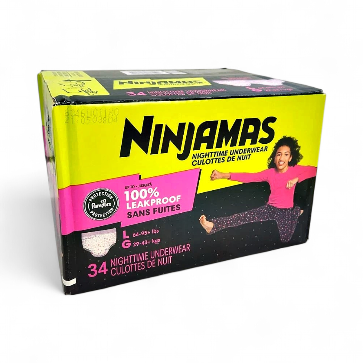 Pampers Ninjamas Nighttime Leakproof Underwear for Girls (Size L