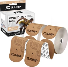 Kinesiology Tape, 40 Count Precut Strips 2 Rolls, Original Cotton Elastic Athlet