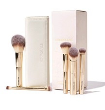 HOURGLASS Brush Travel Set of 5 Gold White Pouch AUTHENTIC SMASHED BOXES 175