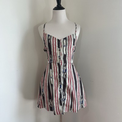 Dolce Vita Shift Dress XS Linen Blend Buttons Tailored Bodice MSRP $125 NWT