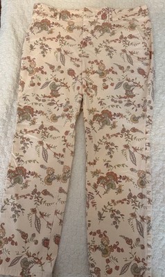 Loft Women s 12 Floral Paisley Ankle Pants Stretch Cottagecore Preppy. T15