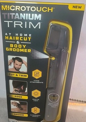 Microtouch Titanium TRIM Lighted Hair Cutting Tool and Body Groomer Cordless NIB