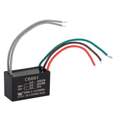 CBB61 5 Wire Ceiling Fan Capacitor Compatible with New TECH 5+5+5Uf 50/60Hz 250V