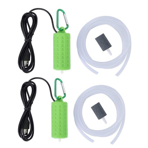 2PCS Aquarium USB Air Pump Portable Mini USB Aquarium Fish Tank Oxygen Air Pu...