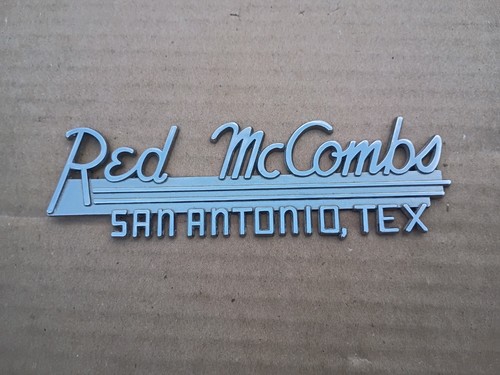 VTG Red McCombs Ford San Antonio Texas Metal Dealership Badge Emblem Tag
