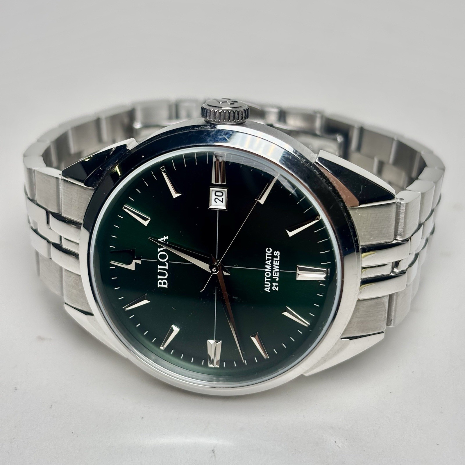 N. Mint Bulova Sutton Automatic Emerald Green Sun… - image 2