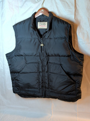 Walls Blizzard-Pruf Down Puffer Vest Mens XL Black USA Vintage Insulated Zip