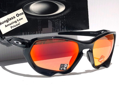 NEW Oakley PLAZMA Sonnenbrille Shiny Black PRIZM Trail Red mit CASE