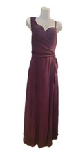 Azazie Women's Deep Purple Bridesmaid Dress Size A2 Gown. Versatile Top/Sash.