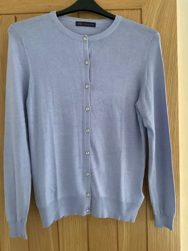 MARKS & SPENCER LADIES LONG SLEEVE CARDIGAN,BLUEBELL COLOUR,SIZE 14
