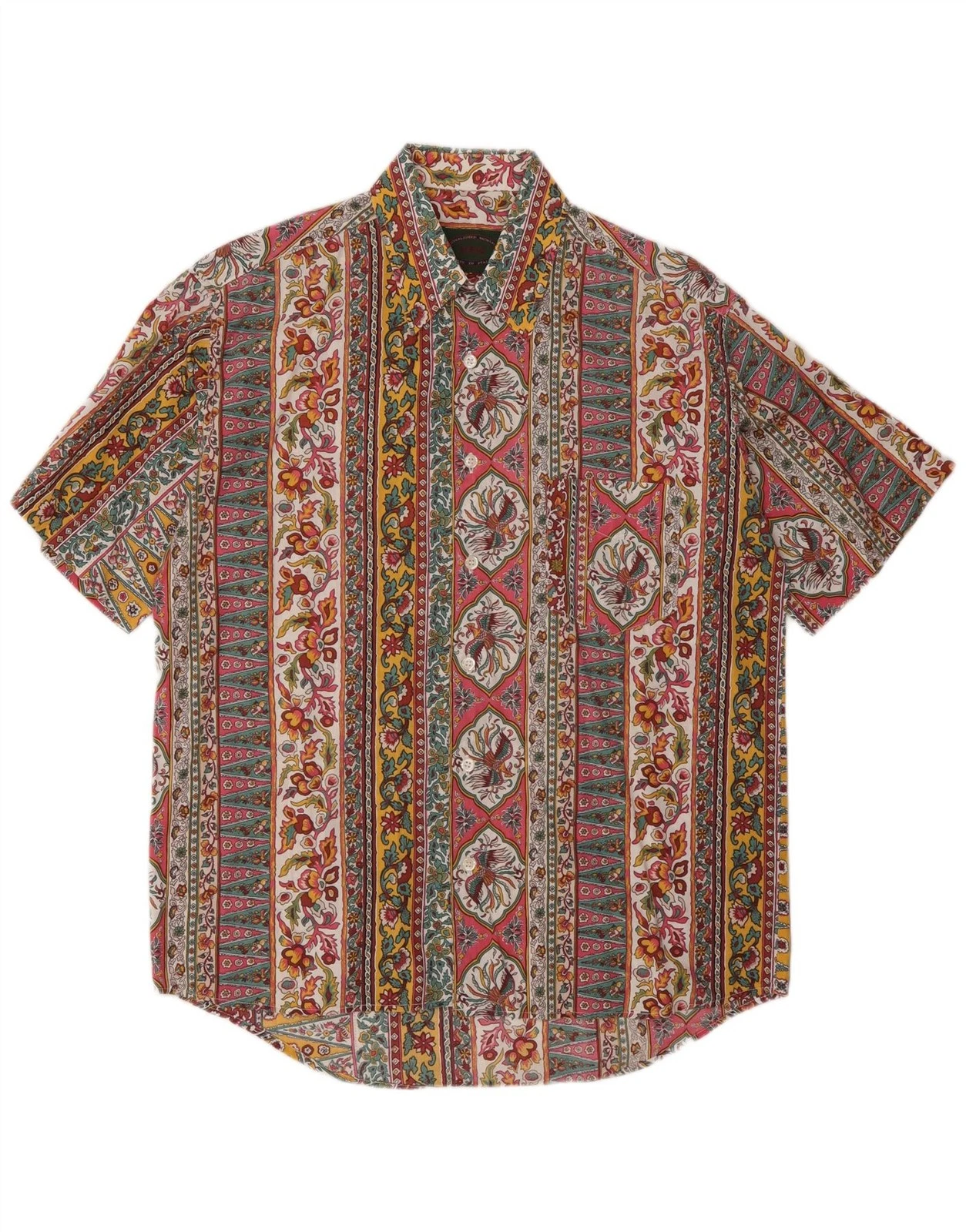 Sirio Mens Short Sleeve Shirt Medium Multicoloured Floral AU22