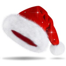 Santa Hat, adult holiday neutral velvet comfort thick fur Santa hat, suitable...