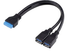 Chenyang USB3.0 Front Panel19/20Pin 1 male-2 USB 3.0 femaleY Splitter Mainboard