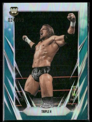 2026 Topps Chrome WWE #4 Triple H Teal Refractor #/299