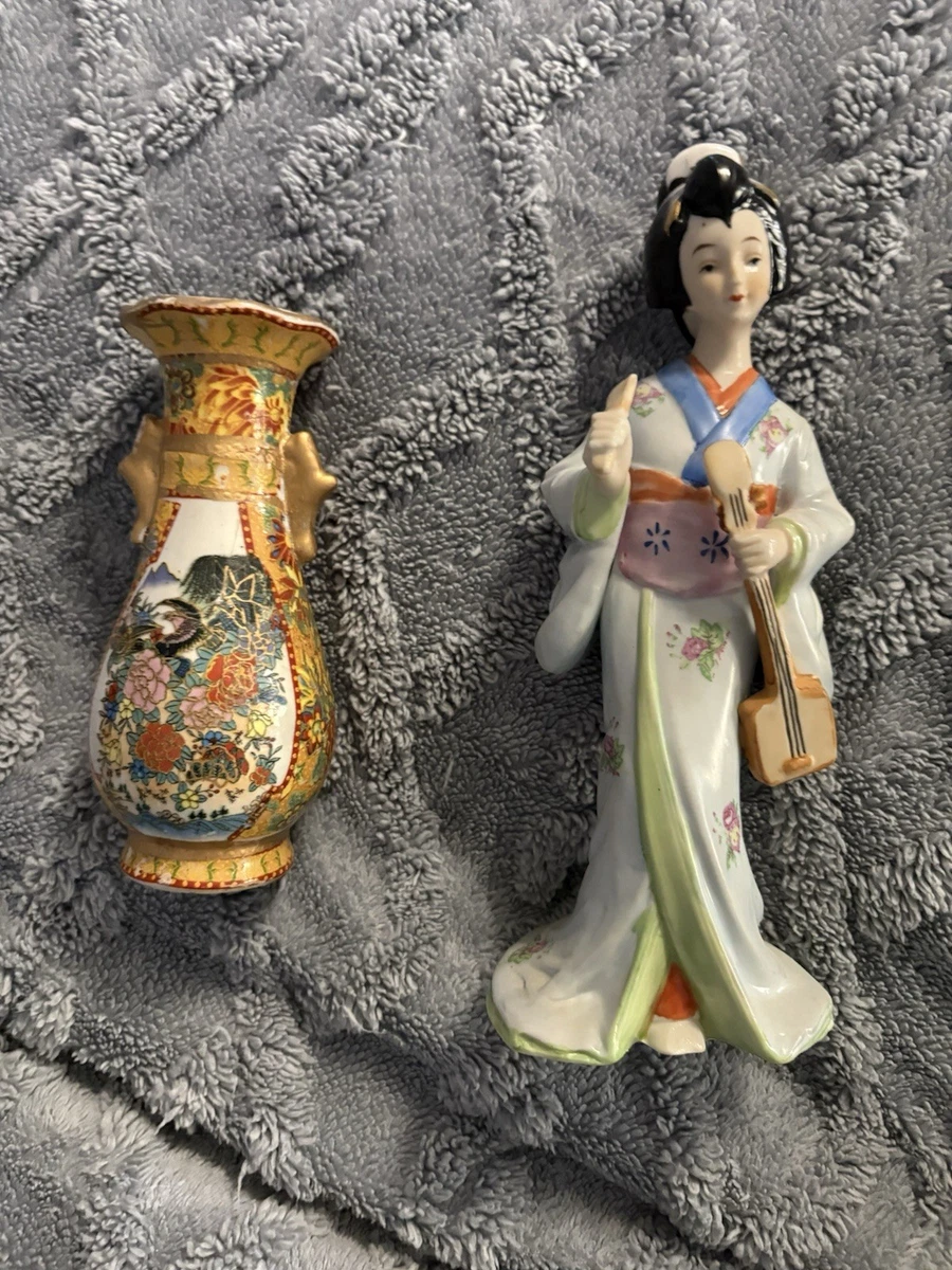 艺妓花瓶日本古董花瓶| eBay