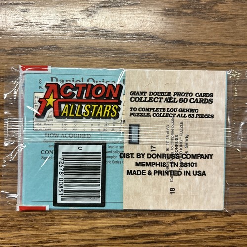 1985 DONRUSS ACTION ALL STARS -UNOPENED CELLO PACK Checklist ON TOP Quisenberry - Picture 2 of 2