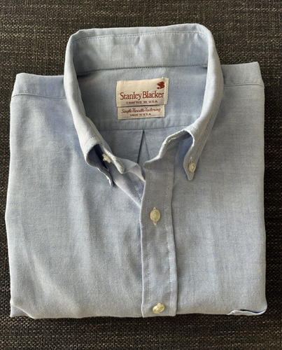 Stanley Blacker "Single Needle Tailoring" OCBD Made in USA 16.5/33