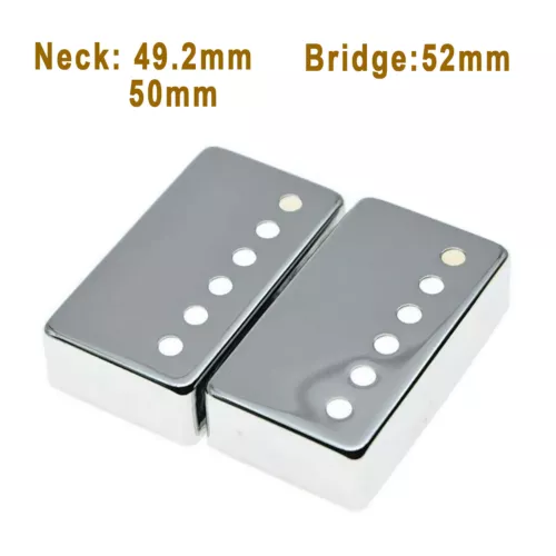 2 Humbucker Pickup Cover Brass Pole Spacing NB 49.2/50/52mm For Gibson Les Paul