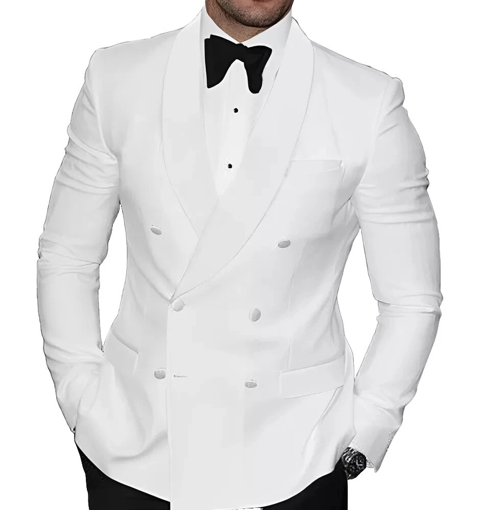 Trajes y Blazers Blanco esmoquin de algodón para hombres