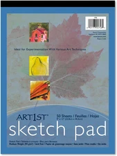 Art1St Sketch Pad, 60-Lbs, 50 Sheets/Pad [Set of 2]