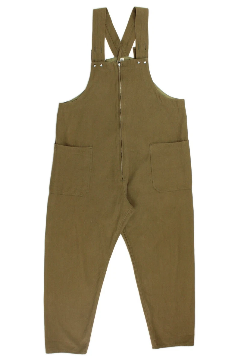 Kaptain Sunshine Olive Khaki Cotton Linen Deck Trousers Overalls