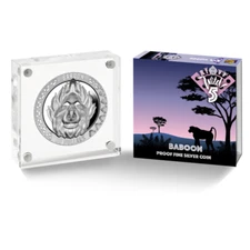 2022 $20 Sierra Leone Wild 5 Baboon 2 oz Silver High Relief 500 made!