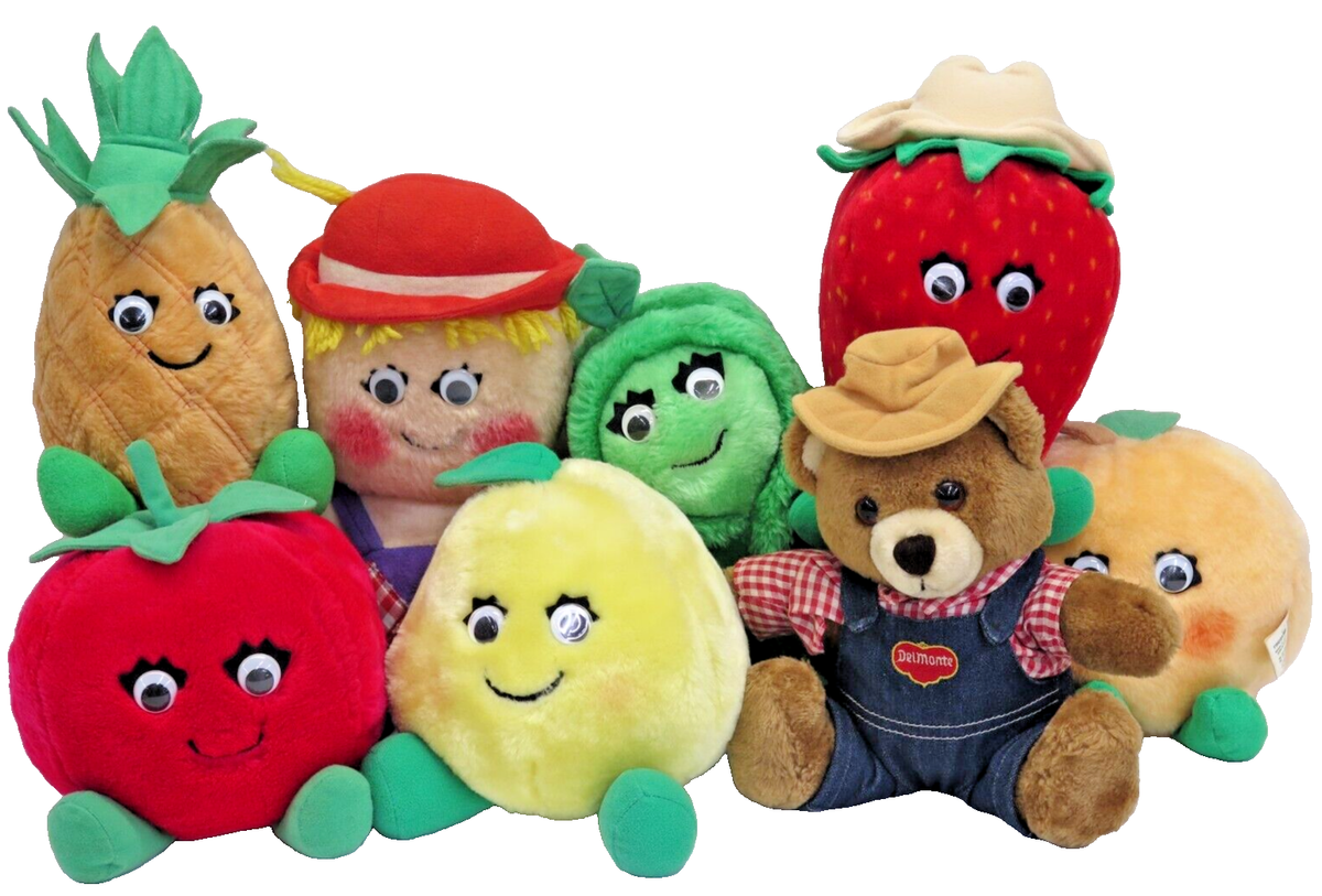 Del Monte Country Yumkins Plush Lot of 8 Peach Strawberry
