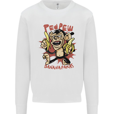 Pew Pew Bananafakas Bananas Monkey Kinder Sweatshirt Pullover