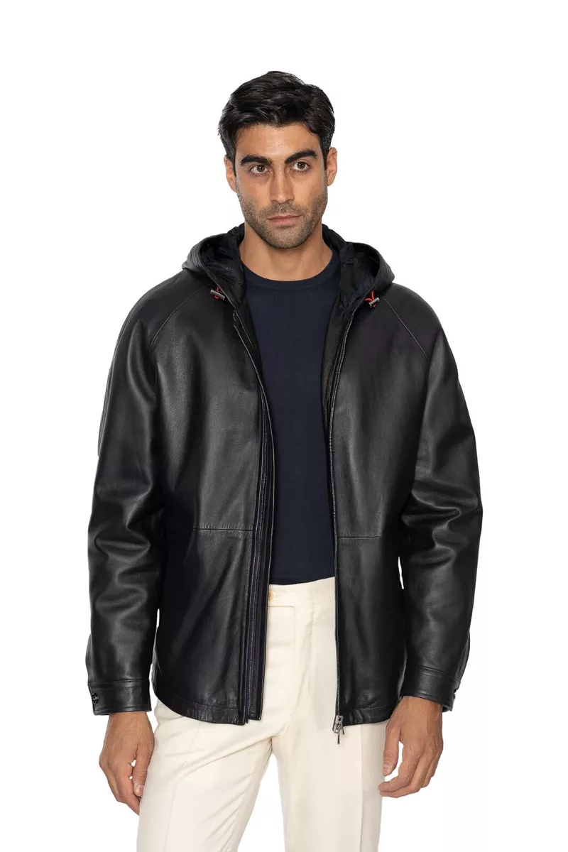 Isaia leather deals jacket