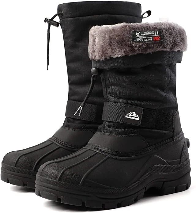 ALEADER Men's Insulated Waterproof Winter Snow Boots Size 12 Vegan