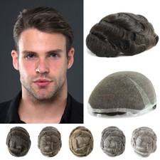 Swiss Lace Toupee For Men Human Hair Replecement System Natural Hairpieces