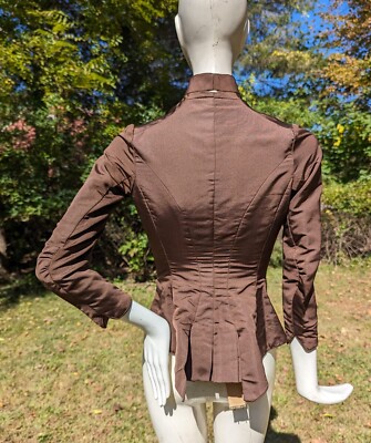 ANTIQUE VICTORIAN 19TH C BROWN SILK BUSTLE BACK JACKET | eBay