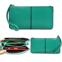 Belfen® Soft Leather Smartphone Zipper Wallet Organizer With Credit Card To 4lq Belfen® Soft Leather Smartphone Zipper Wallet Organizer With Credit Card To 4lq