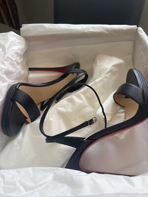 Christian Louboutin Loubi Queen Ankle Strap Sandal Size 36.5 | eBay