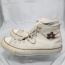 Worn Out Converse Chuck 70 High x Golf Le Fleur Parchment Canvas Sneakers Men 12