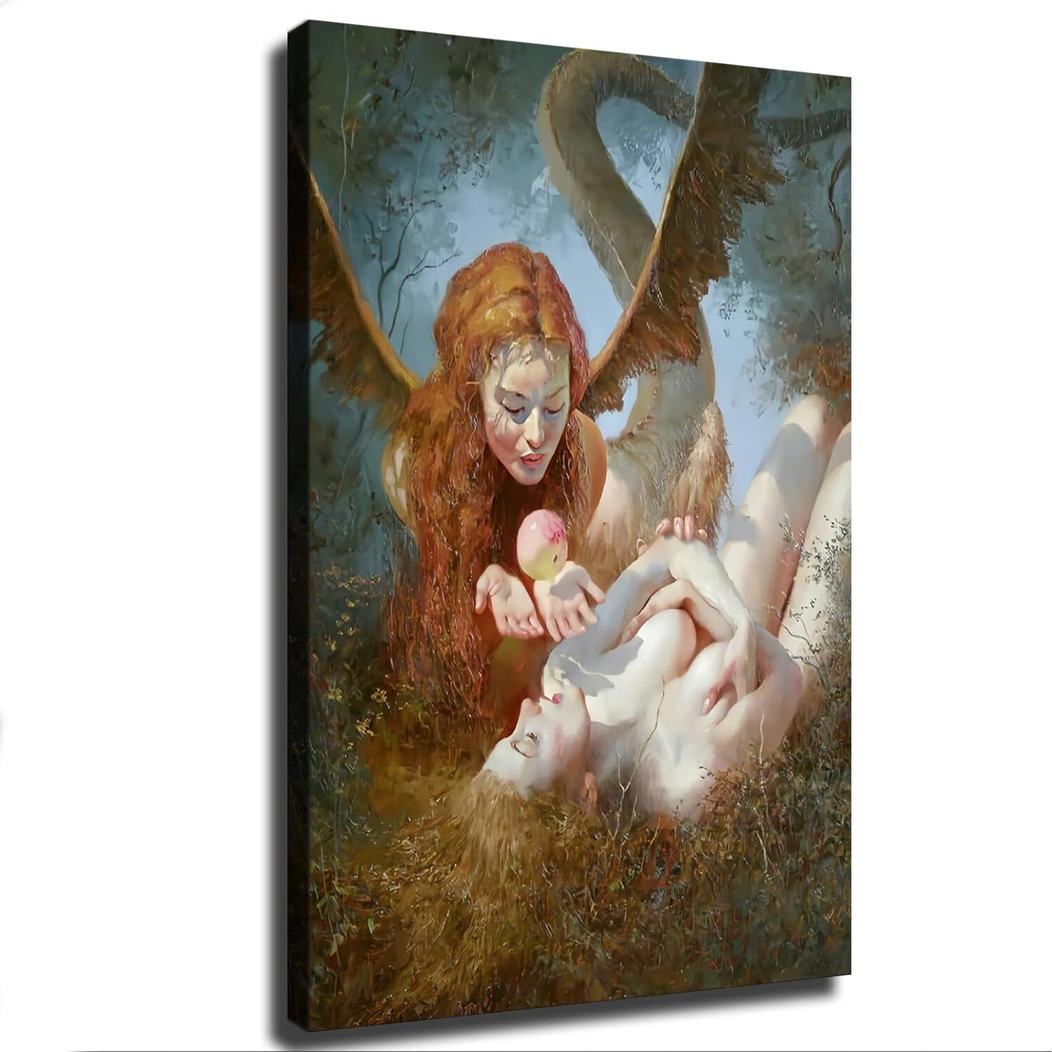 Sumerian Mythology Poster Lilith and Eve Painting Canvas Print Art Gift Canvas