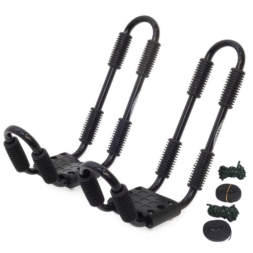CONWY Resistente Fijo Kayak Canoa Techo Estante Doble Doble J Barras Correas Portadoras - Imagen 12 de 15