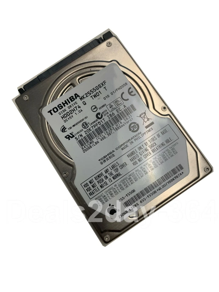 TOSHIBA 250GB Laptop Hard Drive MK2555GSXF 5400RPM 2.5” - Image 2 of 4