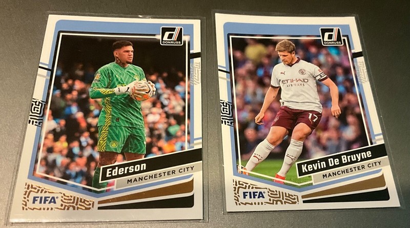 2023-24 Donruss Soccer Kevin De Bruyne & Ederson FIFA Lot of 2 - Manchester City