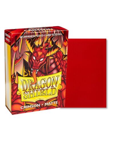 (60-Pk) Dragon Shield Card Sleeves CRIMSON MATTE Small/Mini Size Japanese/Yugioh - Picture 1 of 3
