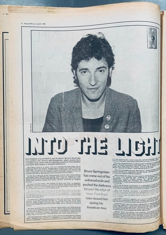 1978 BRUCE SPRINGSTEEN UK MAGAZINE DONNA SUMMER DISCO PiL TALKING HEADS - Image 2 of 4